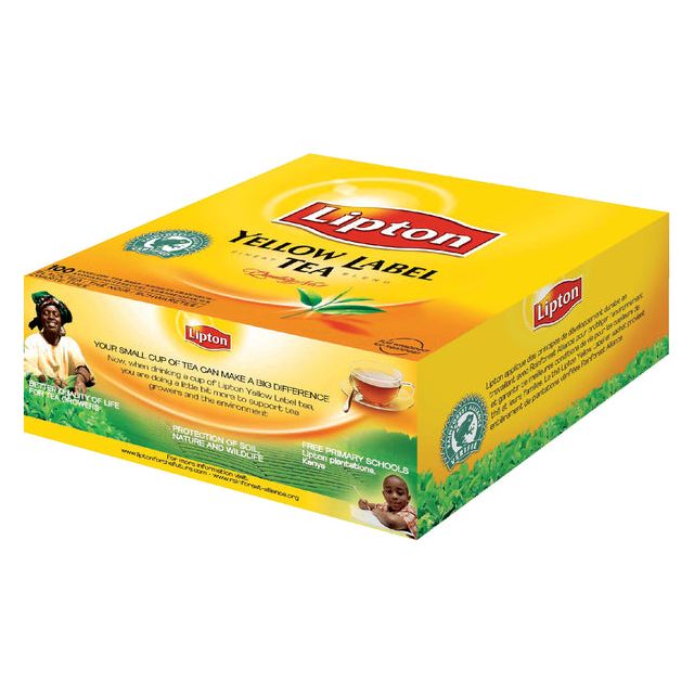 Lipton - Étiquette jaune du thé avec enveloppe 100 pièces