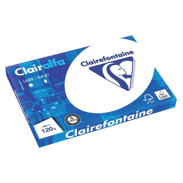 Clairefontaine - Kopierpapier Clairalfa A3 120gr White 250vel | 5 Stücke