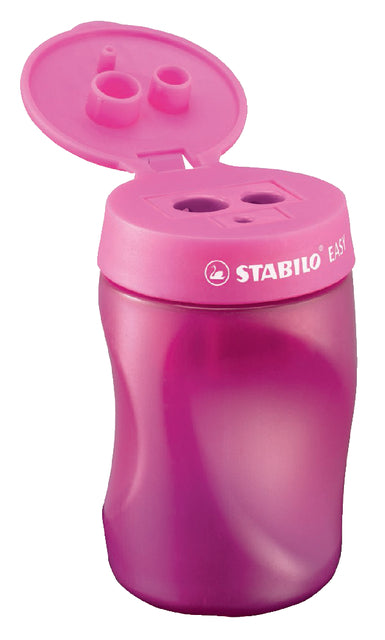 STABILO - Gendre de crayon Easyener, 2 trous, pour la gauche - rose, rose