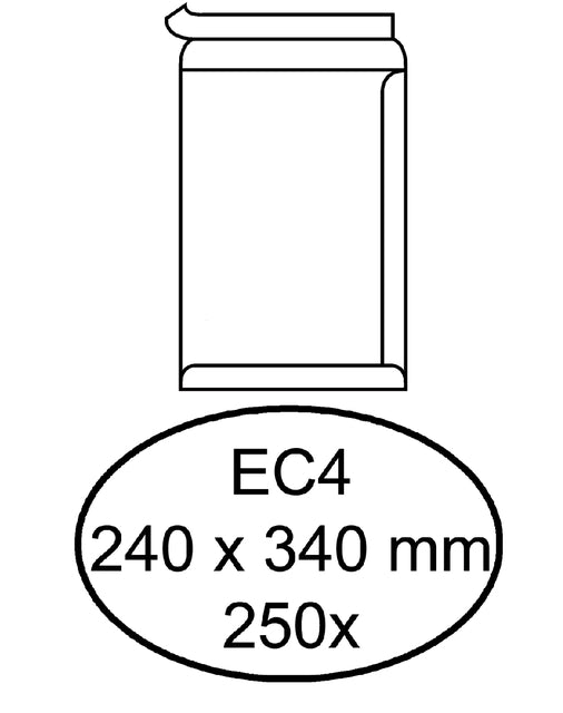 Hermes - Enveloppe Act EC4 240x340mm auto-adhésif blanc 250 pièces