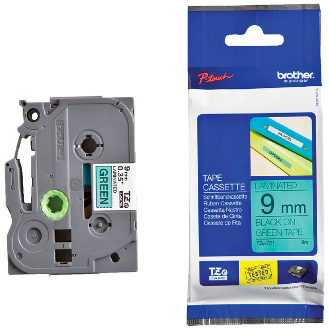 Brother - Labele brother ptouch tze721 9mm groen