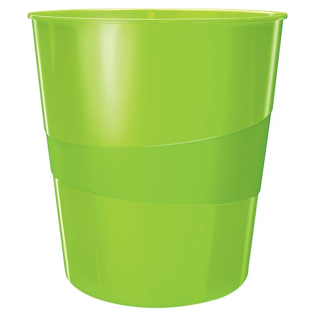 Leitz - Paper bin leitz wow 15 litres de vert | 1 pièce | 6 morceaux