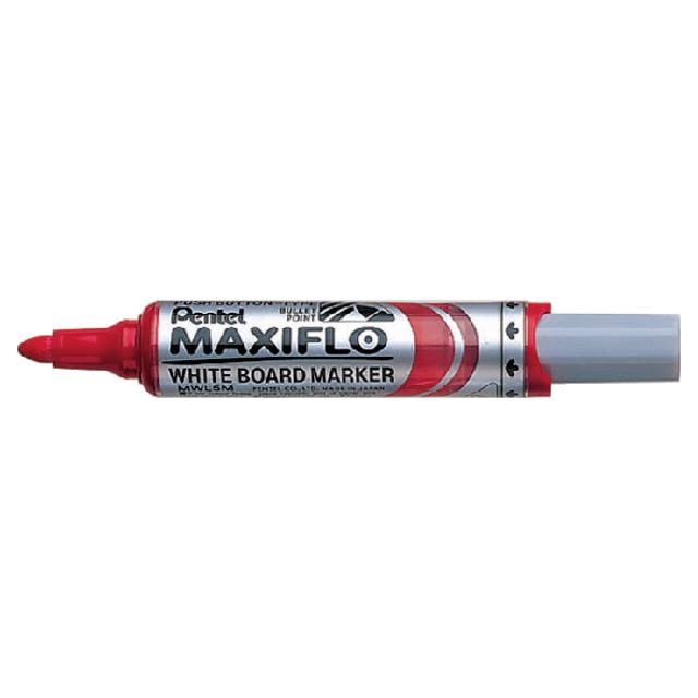 Pentel - Viltstift pentel mwl5m whiteboard 3mm rood | 12 stuks