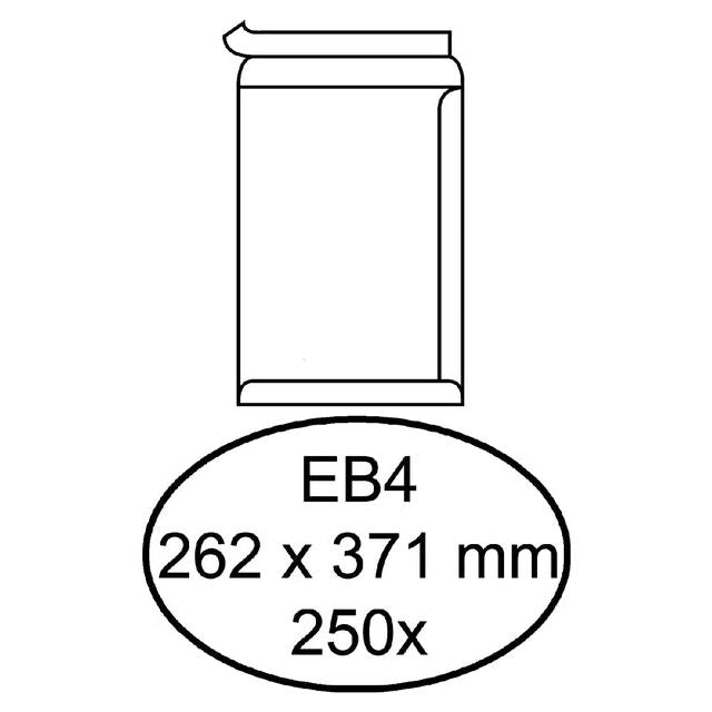 Quantore - Enveloppe Deed EB4 262x371mm auto-adhésif blanc 250 pièces