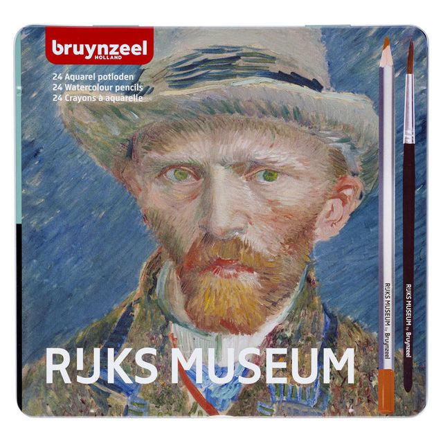 Bruynzeel - crayons de couleur aquarel van gogh blik à 24 pièces assorti