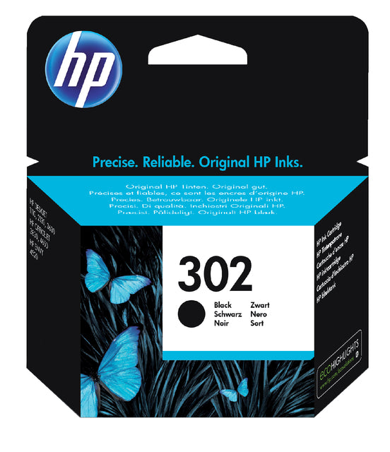 HP - Inkcartridge 302, 190 Seiten, OEM F6U66AE, Schwarz