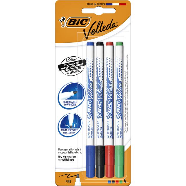 BIC - FILT STIFT 1721 Whiteboard etwa 1,5 mm Blase bis 4 Sorti -Stücke