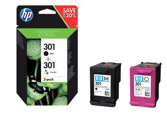 HP - Inktcartridge hp n9j72ae 301 zwart + kleur