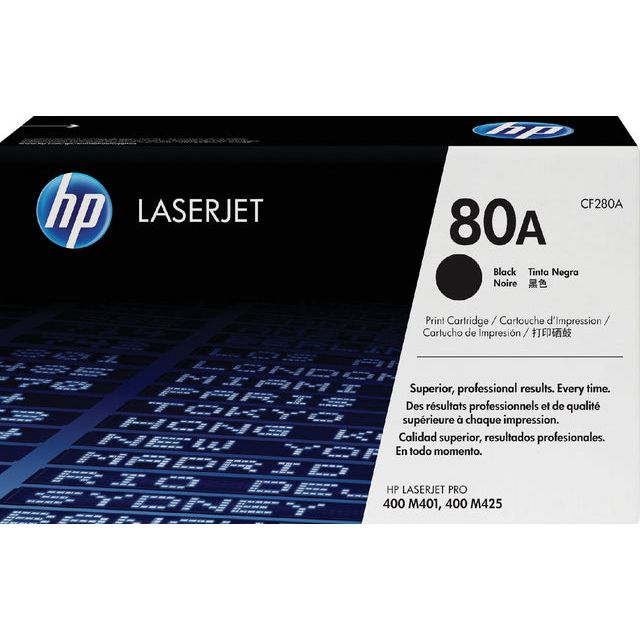 HP - toner 80A, 2 700 pagina's, OEM CF280A, zwart