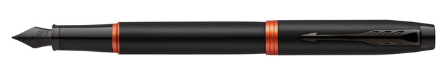 Parker - Im anneaux vibrants stylo plume fine, noir avec accents orange