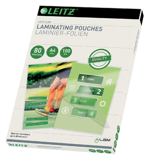 Leitz - Ilam lamineerhoes ft A4, 160 micron (2 x 80 micron), pak van 100 stuks