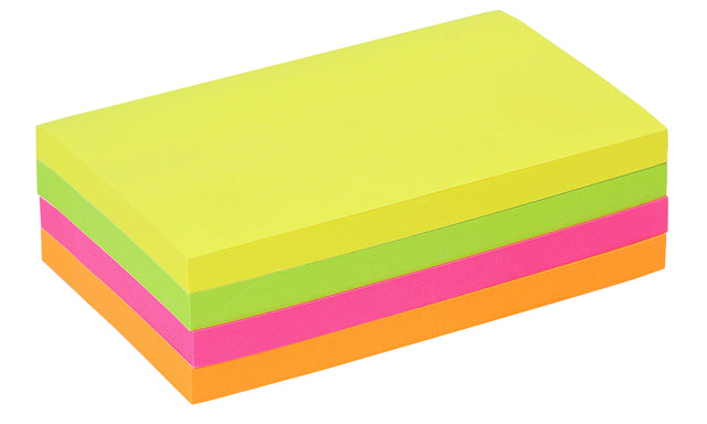 Quantore - MemoBlok 76x127mm Neon Assorti 4 Farben | 36 Stücke