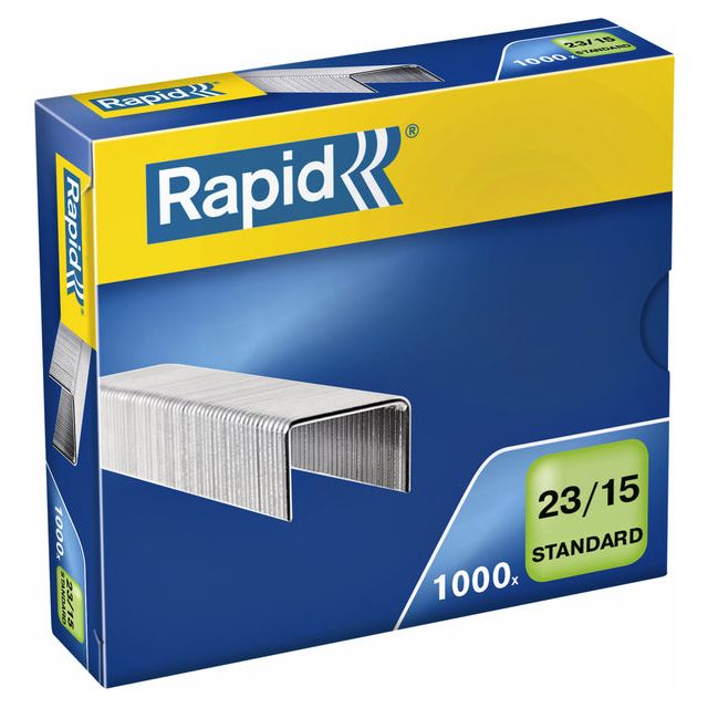 Rapid - Staples 23/15 verzinkter Standard 1000 Stücke | 10 Stücke