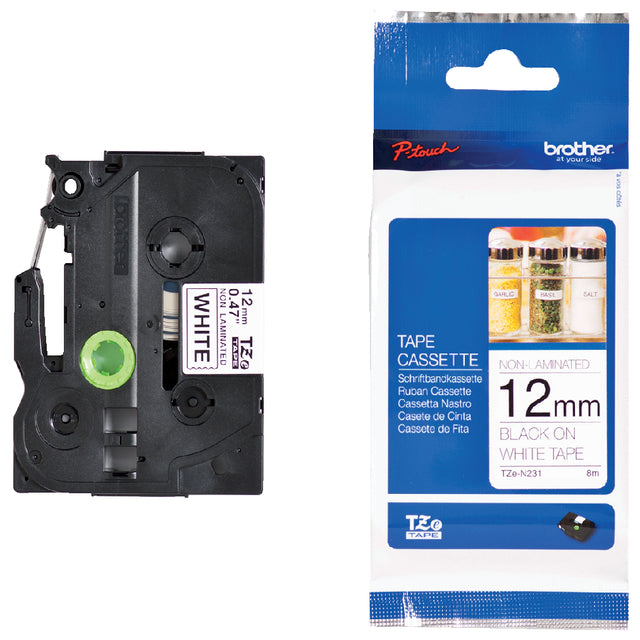 Brother - Labele brother ptouch tzen231 12mm wit