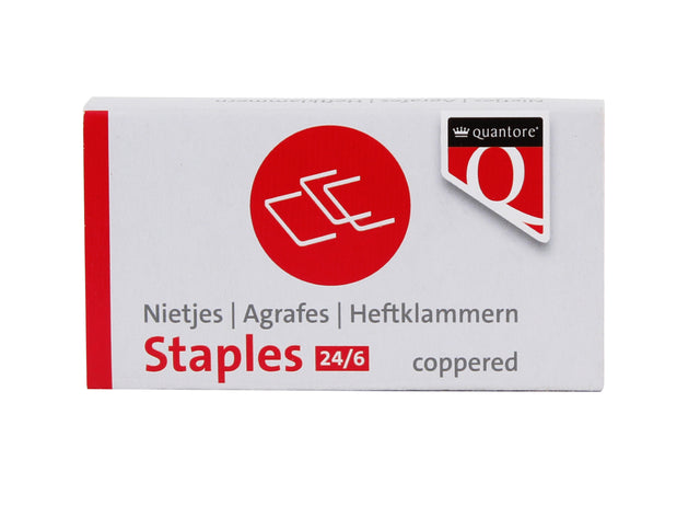 Quantore - Staples 24/6 Copper 1000 pièces | 5 pièces