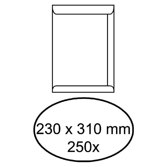 Izzy - Umschlag Tat 230x310mm Selbstadhäsiv 100g weiß 250 Stück