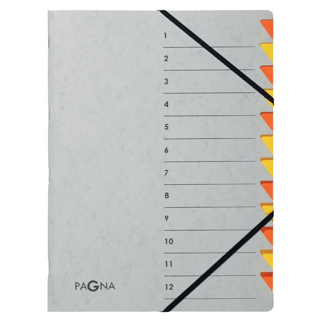 PAGNA - Sorteermap pagna easy a4 12 tabs oranje/geel | 5 stuks