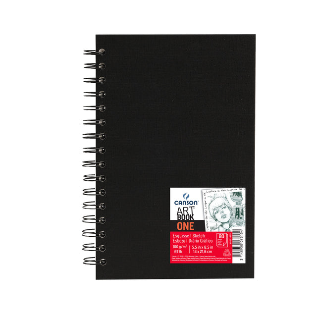 CANSON - Drawbook One 14x21.6cm 80V 100gr Spirale