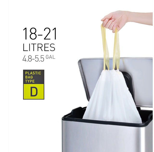 Eko - Sacs à ordures Eko avec fermeture du groupe de draft, 18-21 litres, blanc, 1 rouleau, 20 sacs