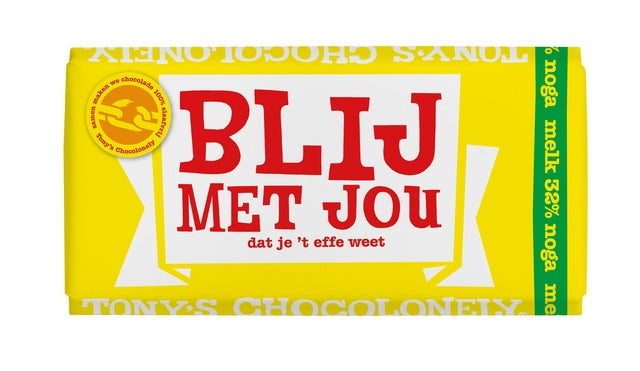 Tony's Chocolonely - Barne de chocolat 180gr Noua Noua avec toi | 15 pièces