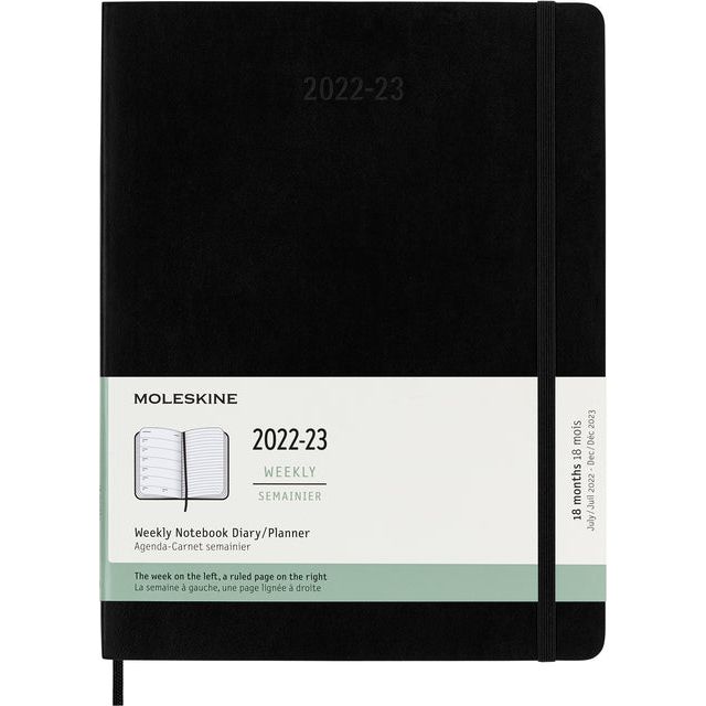 Moleskine - Agenda notitieboek 2022-2023 msk xl sc zwart | 9 stuks