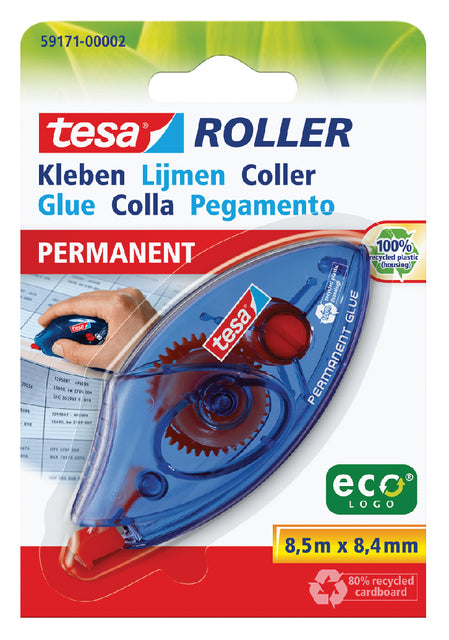 Tesa - Kleberrolle Permanent Ecologo, ft 8,4 mm x 8 m, auf Blasen