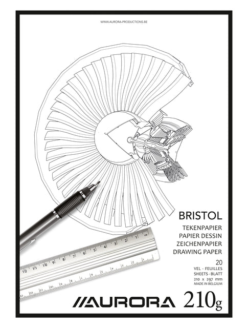 Aurora - Zeichnen von Block A4 20V 210gr Bristol Papier