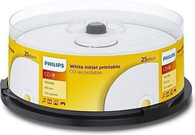 Philips - CD -R 80MIN 700MB 52X IW SP (25)