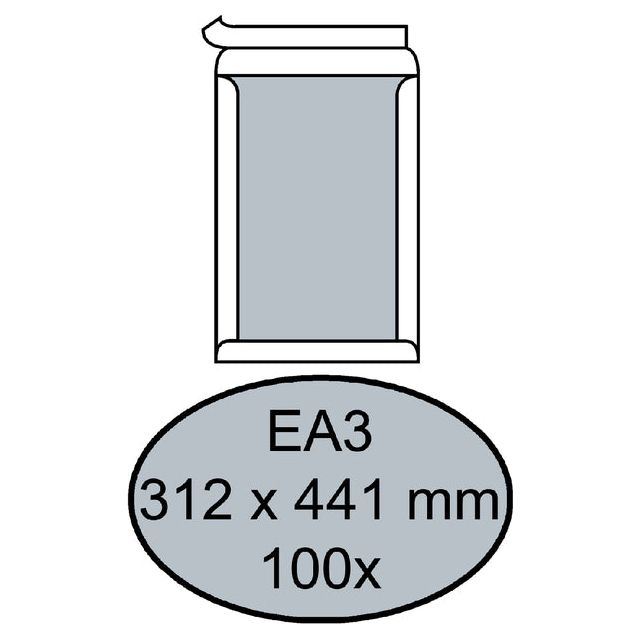 Quantore - enveloppe Bordrug EA3 312x441mm Self -Kl. Blanc 100 pièces