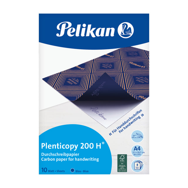 PELIKAN - Écriture manuscrite en carbone A4 200H 10V bleu | 10 pièces