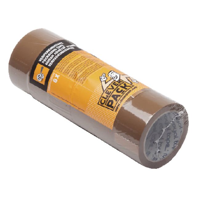 Cleverpack - Verpackung 48mmx66m Brown PP | 3 Stücke