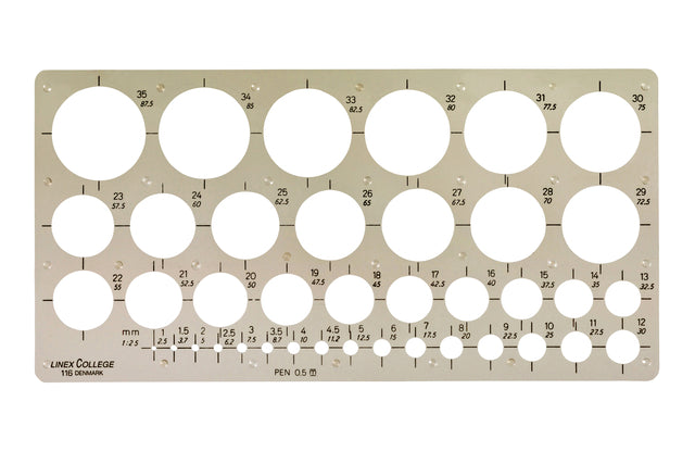 Linex - Kreisvorlage 1 - 35 mm mit 35 Kreisen