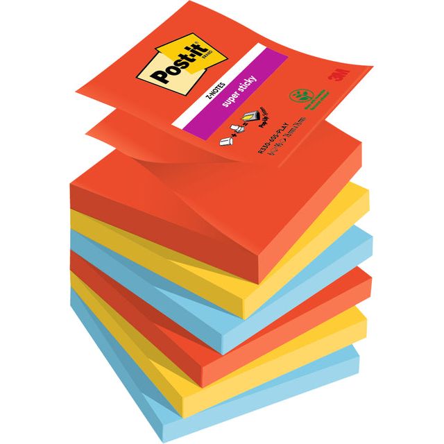 Post-it - Memoblok  z-notes r330 super sticky play | 12 stuks