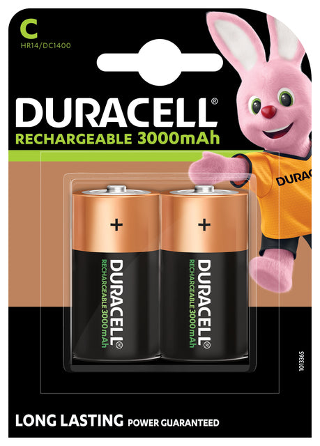 Duracell - Batteries rechargeables C, cloque de 2 pièces