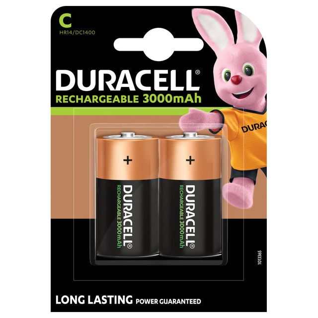 Duracell - Batteries rechargeables C, cloque de 2 pièces