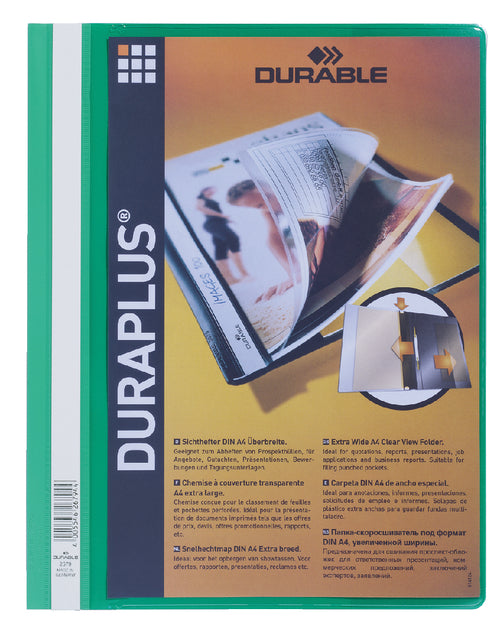 Durable - Folder Fastring Duraplus A4 Green | 25 pièces