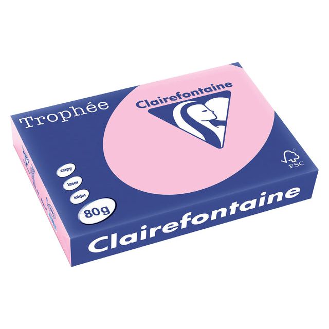 Trophee - Copier Paper A4 80gr Pink 500vel | Pak une feuille de 500 | 5 pièces