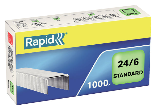 Rapid - Nieten 24/6 gegalvaniseerd standaard 1000st | 20 stuks