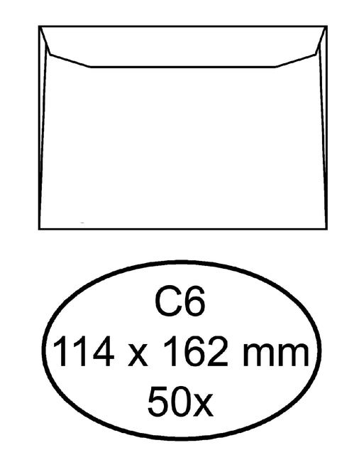 Hermes - Envelop hermes bank c6 114x162 zk 50st wit | 10 stuks