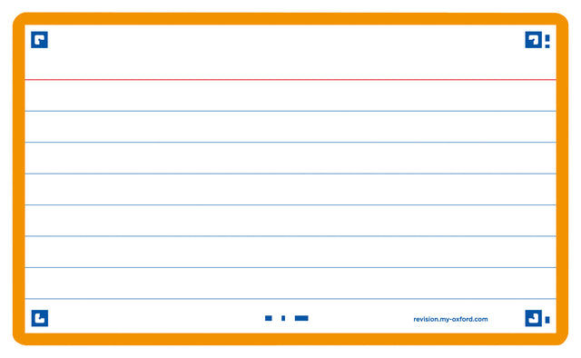 Oxford - Flashcard oxf 2.0 75x125mm 80vel 250gr lijn oranje