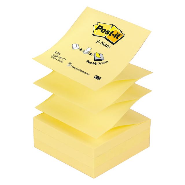 Post-it-memoklok 3m post-it z-note r330 jaune | 1 pièce | 12 pièces