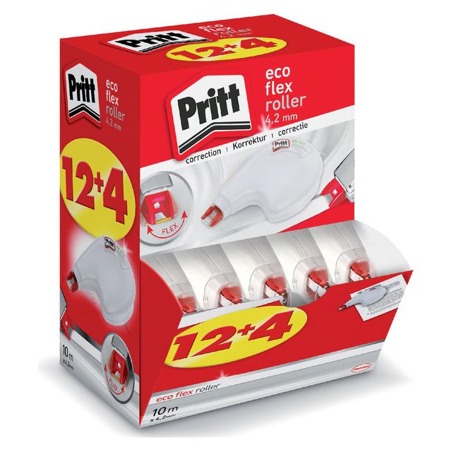 Pritt - Correction Moller Eco Flex, pack de valeurs avec 12 + 4 pièces