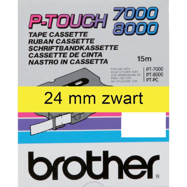 Bénéarrage de l'étiquette Brother P-Touch TX-651 24 mm Black Op Geel