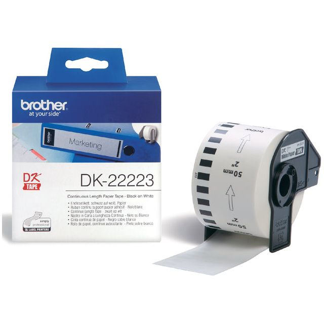 Brother - Etiket  dk22223 doorlopend 50mm 30m wit