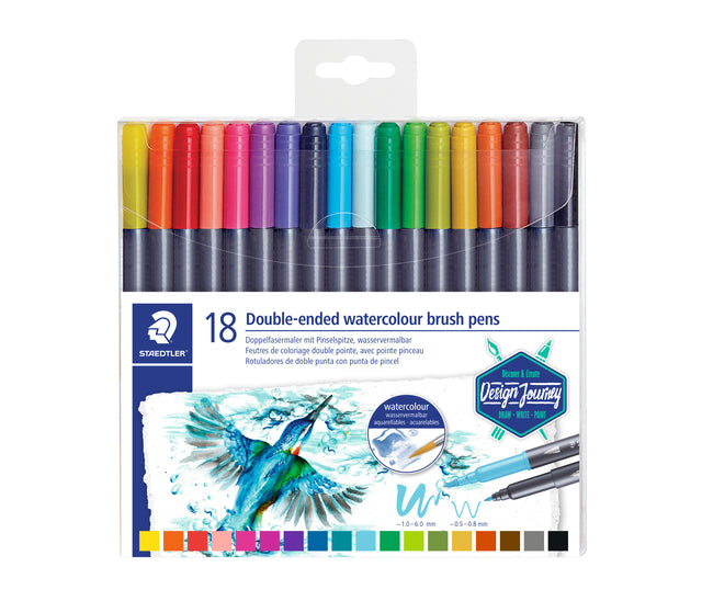 Staedtler - Bürstenpen 3001 Grafik Duo 0,5-6mm Blase bei 18st Arsch