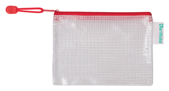 Tarifold - Sac de rangement avec fermeture à glissière 160x110 mm PVC rouge