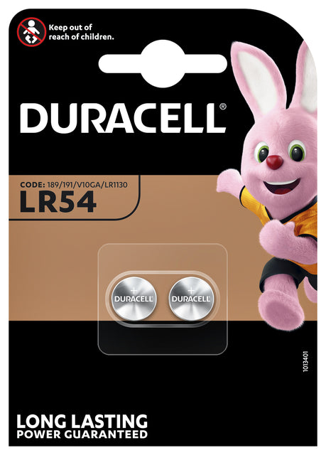 DURACELL - BATTERIE BOUTON CELLEMENT 2XLR54 Alcaline Ø11,6 mm 2 pièces | 10 pièces