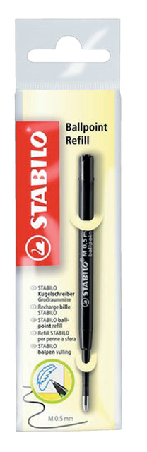 Stabilo - Ballpoint remplissant la cloque noire standard à 1 pièce