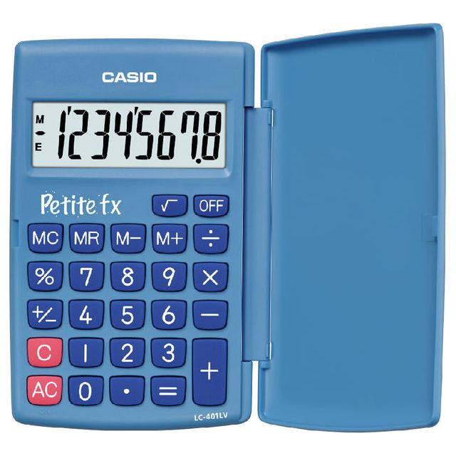 Casio - zakrekenmachine Petite FX, blauw