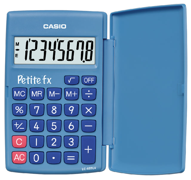 Casio - zakrekenmachine Petite FX, blauw